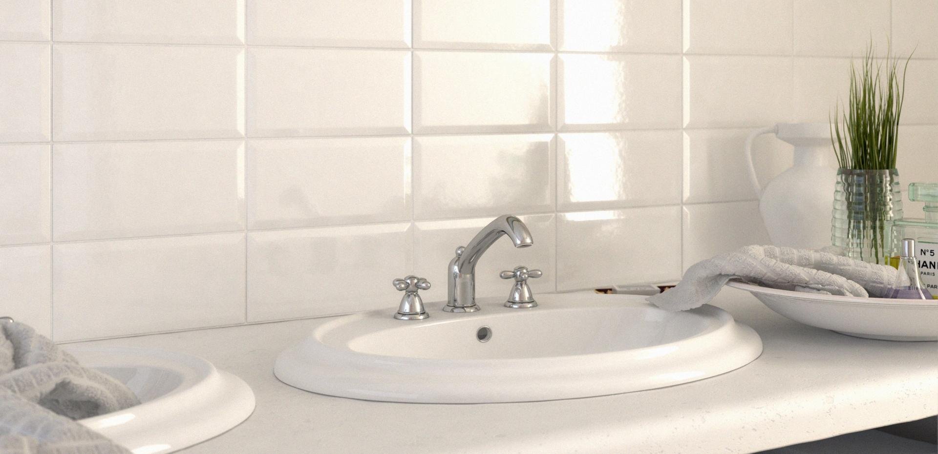#Ceramica Vogue #Ghiaccio RAL 9003 #Obklady a dlažby #Koupelna #Metro #Minimalistický styl #Moderní styl #bílá #Lesklá dlažba #Malý formát #1000 - 1500 Kč/m2 #new 